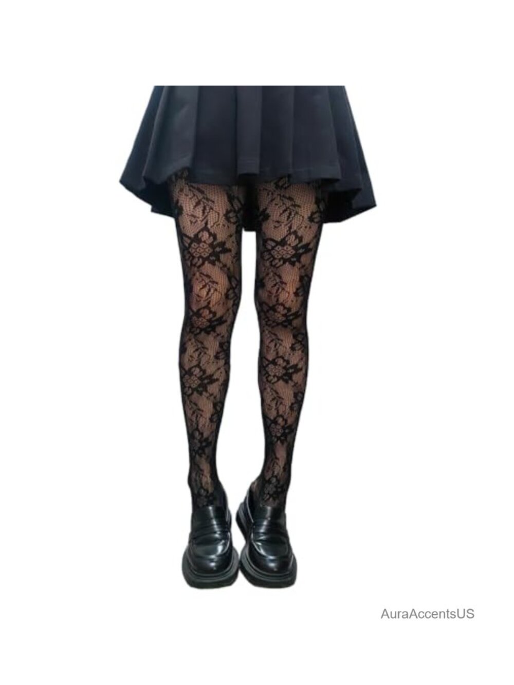 Women's High Waist Patterned Fishnet Tights Lace Goth Stockings Pantyhose